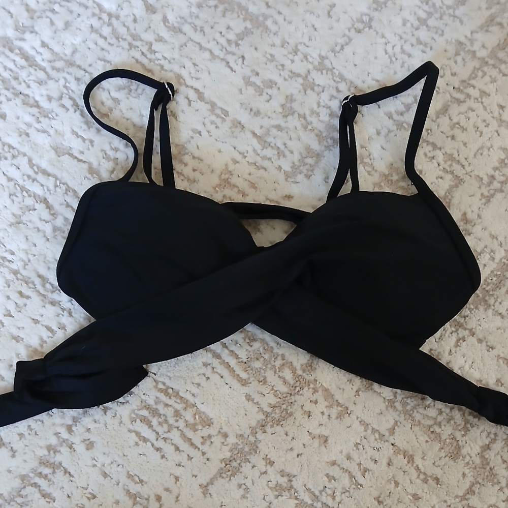 Stylish Black Tie Around Bikini Top